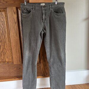 Todd Snyder SLIM FIT 5-POCKET CORDUROY PANT GREY 34 x 30